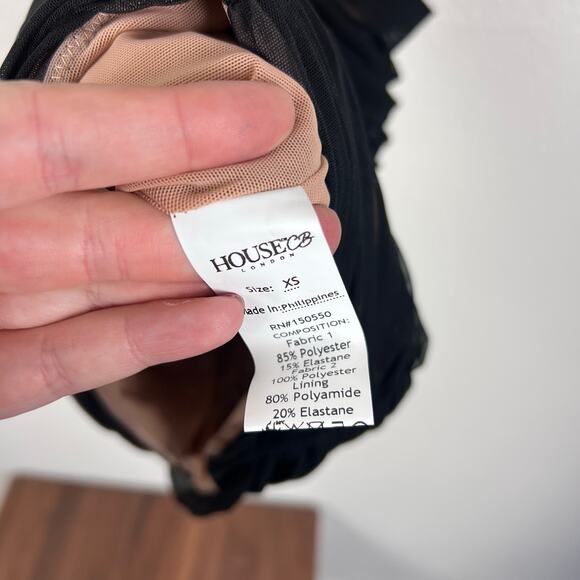 House of CB Tibi Black Ruched Cutout Midi Dress XS - Picture 10 of 10